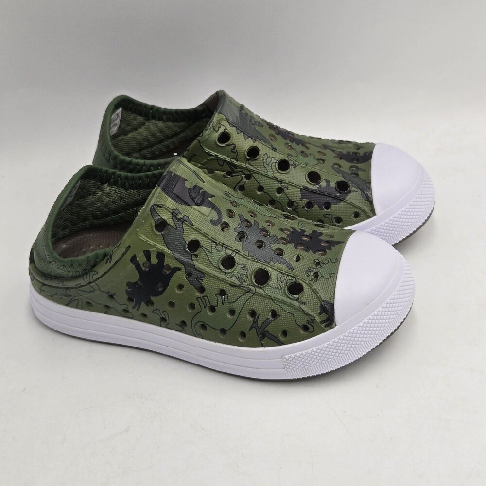 Skechers Foamies Toddler Size 9 Green Dinosaur Slip On Shoes NWOT Sneakers